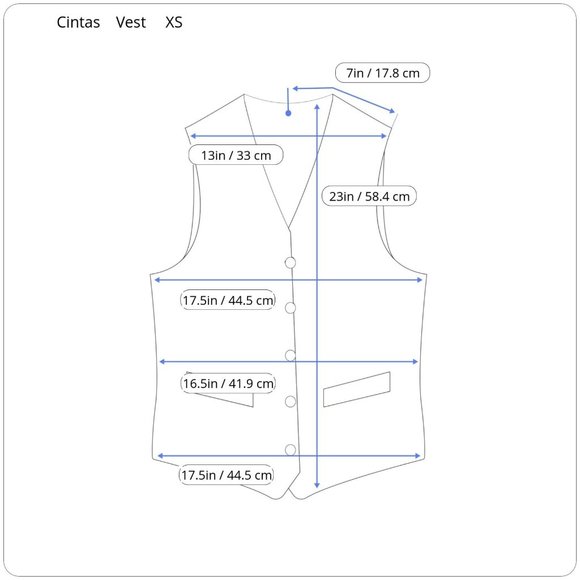 Cintas XS Women Hidden Button Polyester Black Suit Vest With 2 Pockets - Picture 2 of 12